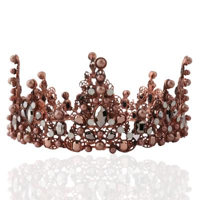 China NeeFu WoFu Crown Metal Crown Zirconia Retro Shape Tiaras and Crowns Wholesale Wedding Bridal for sale