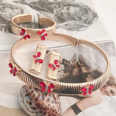 China NeeFuWoFu CLASSIC Open Elasticity Bangle Bracelets Butterfly Exaggeration Set Chains Madera Malachite Rhinestone Fashion Accessories for sale