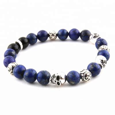 China New NeeFu WoFu Elastic Men's Bracelet Fashion Bracelet Pendant Jewelry Popular Classic Volcanic Stone Skull Accessories for sale