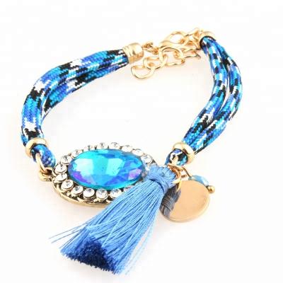 China NeeFu WoFu Braided Women's Bracelet Fashion Charm Pop WoFu Fine Jewelry Tassel Bracelet Glass Accessories Classic Pendant Jewelry for sale