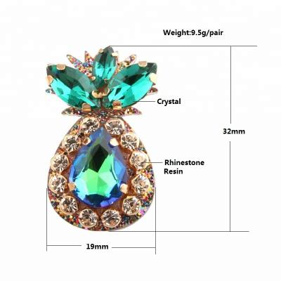 China NeeFu WoFu Crystal Long Earrings Big Earrings Pineapple Dangle Earrings For Women Big Resin Brincos Brand Earrings Ear Jewelry Gift for sale