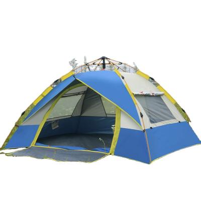 China Diamond Ground Nail Wholesale Outdoor Family Hexagonal Camping Tents Waterproof Windproof Tent Travel Outdoor Camping Rise Portable Tent for sale