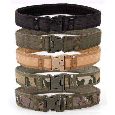 China Canvas Tactical Military Waistband Training 9 Colors Style Military Webbing Outdoor Hunting Quick Tactical Belt for sale