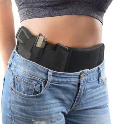 China Comfortable Tactical Belly Gun Holster Belt Concealed Invisible Carry Waist Band Pistol Holder Magazine Bag Military Army Belt Holster for sale