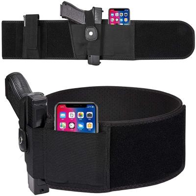 China Comfortable Belly Gun Holster Belt Concealed Carry Waist Band Pistol Holder Magazine Bag Tactical Concealed Holster for sale