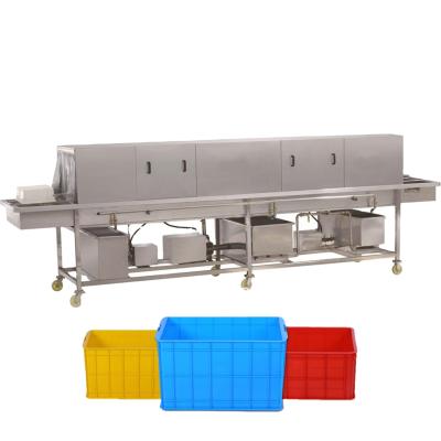 China food & Beverage factory SS304 cake tray washing machine/poultry case seal/plastic pallets washing machine with air drying for sale