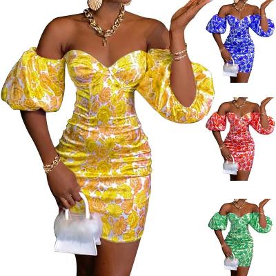 China Breathable Custom Wholesale Cheap African Women Dresses Elegant Sexy Summer Women Dress OEM ODM Stretching Floral Dress For Girl for sale