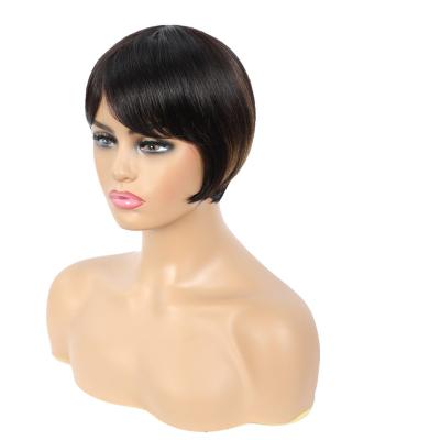 China Wholesale Cheap Silky Straight Brazilian Wig Short Hair Wig Price Machine Made Wave Bleaching And Dyeing For Black Women for sale