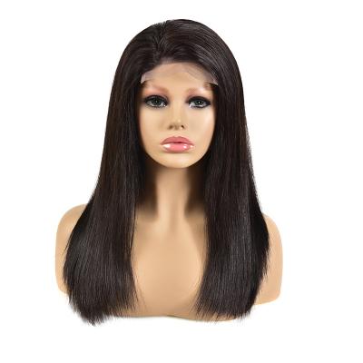 China Natural Wave Human Hair Wigs 100% Silky Straight Virgin Brazilian Hair Lace Front Wigs For Black Women for sale