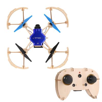 China Newest Drone Wooden ZL100 Mini DIY Drone ZL100 RC Quadcopter Hold Altitude Hold With Camera HD 720P Wifi Camera Altitude Hold Training Educational Toy for sale