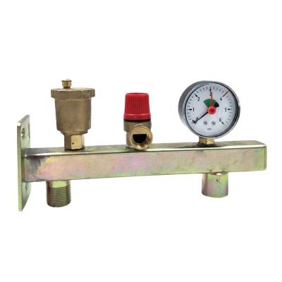 China Traditional Wholesale Factory Brass Boiler Parts Set With Flue Safety Valve And Pressure Gauge for sale