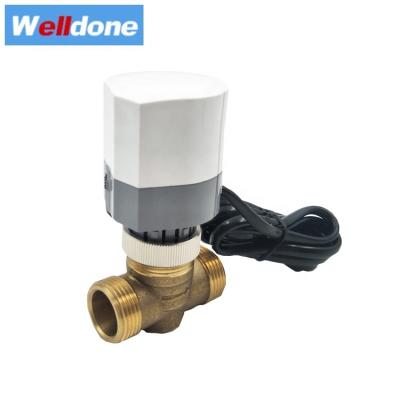 China General In Stock Ready To Ship DN25 2 Way Straight Brass Fan Coil Valve With Thermal Actuator for sale