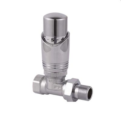 China General 10mm Chrome Radiator Valves Adjustment Knob Thermostatic Valve Straight Head for sale