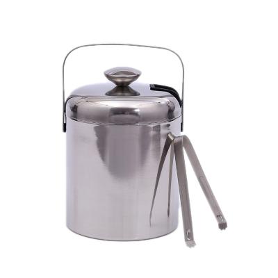 China Factory direct portable 304 stainless steel metal insulation double wall portable ice bucket double walled ice contaIiner for sale