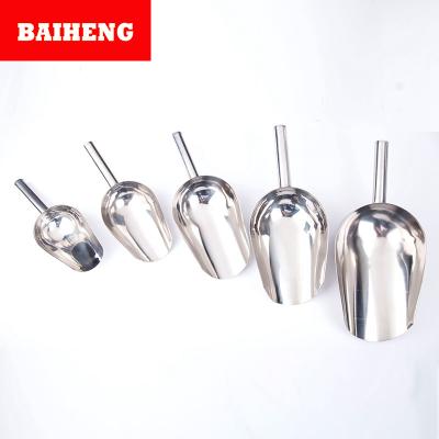 China Stainless Steel Bar Tool Kit Metal Dry Ice Cube Scoop Long Viable Factory Direct Custom Handle for sale