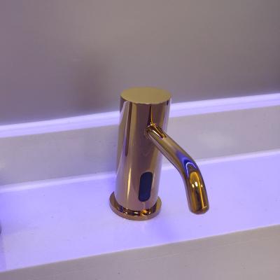 China Commercial Double Soap Dispenser Public Place Touchless Activation Platform Mounted Brass Body Automatic Soap Dispenser for sale