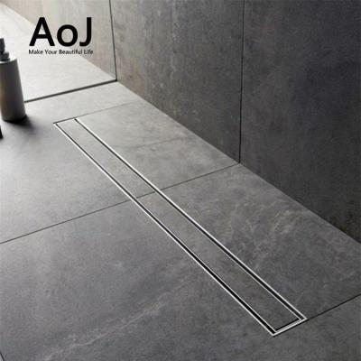 China Contemporary Long Style Hotel Shower Room Bathroom Stainless Steel Hidden Floor Drain for sale