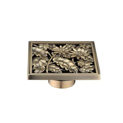 China Hot Sale Vintage Middle East Anti-Backflow Odor Old Bronze Brass Shower Floor Drain for sale