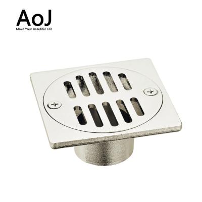 China Contemporary Tile Insert Square Floor Waste Grate Garage Floor Drain For Kitchen Balcony 90x90mm Brass Floor Drainer for sale