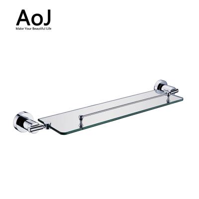 China Eco - Friendly Metal Storage Shelf With Chrome Plated Glass Shelf Bath Fittings For Bath for sale