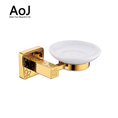 China Kitchen Soap Dish Kitchen Wall Mounted Soap Dish Traditional Hot Copper Basket Eco-Friendly and Full Ceramic Gold Sales for sale