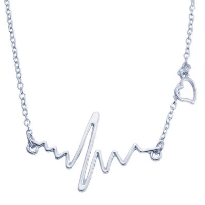 China Fashion Irregular Shape Sweater Chain Necklaces Fashion Chain Necklaces Irregular Shape Heart Charm Lightning Design Alloy Jewelry RH and Gold Plated Gift for sale