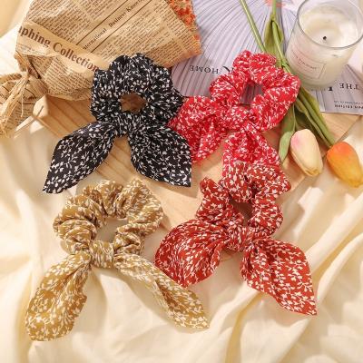 China New Trendy Trendy Rabbit Ears Leopard Pattern Ring For Women Hair Intestine Ring For Girls Hair Accessories For Ladies for sale