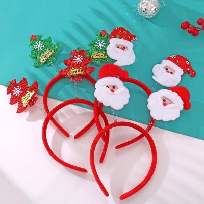 China Cute Santa Claus Decorative Elk Hair Accessories Classic Festival Christmas Headband for Adult and Kids for sale