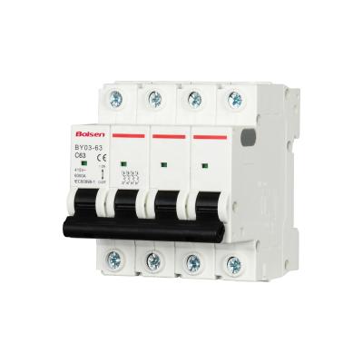 China Electric Power Switch Overload Protector Switch Miniature DC MCB 6KA Circuit Breaker 1P 2P 3 Pole 4 Pole 16A 32A 40A 63A for sale