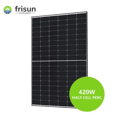 China Frisun 410 Watt 430 Watt Half Cell Solar Power System Dual Glass All Solar Black Panels With Good Price for sale