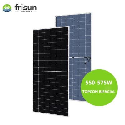 China Green Home 550w 560w 570w Solar Power System Solar Panel Double Bifacial Glass Black Mono Double Sided Solar Panels for sale