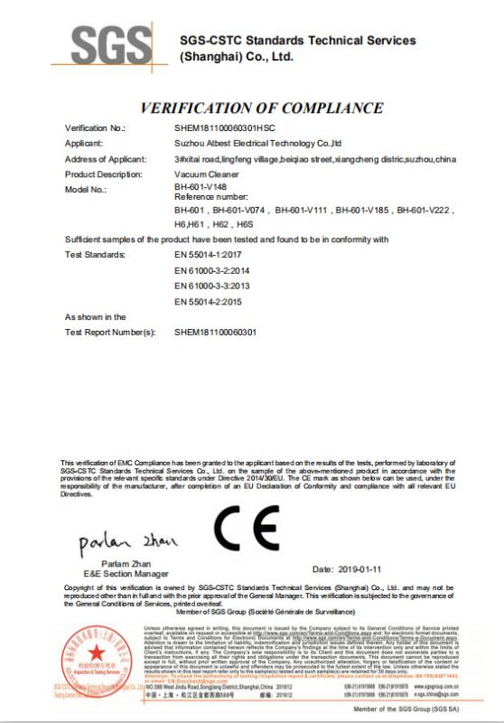 CE - Suzhou Atbest Electrical Technology Co., Ltd.