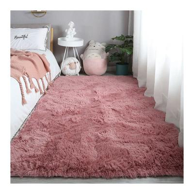 China Washable Luxury Living Room Bedroom Rug Solid Color Quality Quality China Manufacture Fluffy Carpet for sale