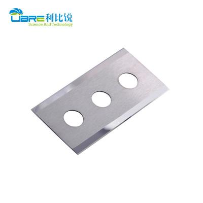 China 43x22x0.2mm Carbide Slotted Razor Blades Film Slitting Blade three Hole Double Edge for sale