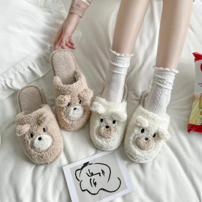 China New Style Cotton Slippers Winter Lovely Cotton Wool Indoor Soft Bottom Slippers Damping Warm Female Home Slippers Lovers for sale