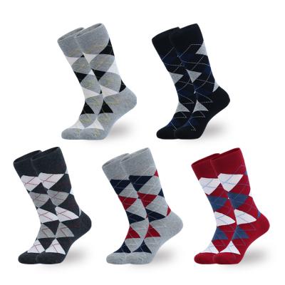 China Factory Wholesale Argyle Socks Funny Food Packet Socks Wholesale Cotton High Quality Diamond Argyle Sock for sale