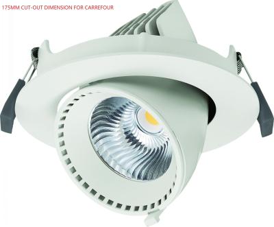 China Adjustable 40W Angled LED Gimbal Downlight Led Recessed Lighting 3500lm for sale