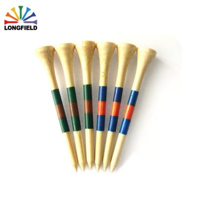 China For Golf Sport 70mm Hoop Unique Custom Bamboo Natural Print Golf Tee Set for sale