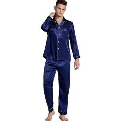 China QUICK DRY Casual Men's Long Sleeve INS Satin Silky Homewear Pajamas For Daily Life for sale