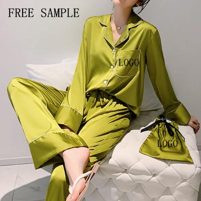 China Dropshipping QUICK DRY plus size two piece pajamas pajamas sets satin printed silk pajamas customized for sale