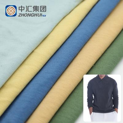 China China Shrink-Resistant Double Yarn Jersey Knit Fabric Wholesale Stock Lot For T Shirt Apparel Material for sale