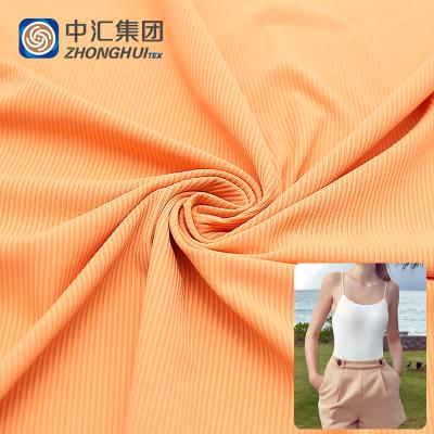 China New Soft Sueded Fabric 2x2 Elastic Nylon Spandex Stretch Rib Knit Fabric for sale