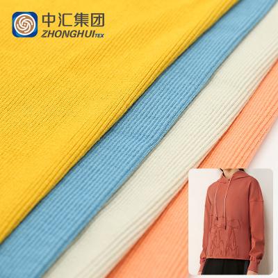 China Brushed Sueded Fabric Cotton 2X2 Spandex Rib Fabric For Stock T-Shirt for sale