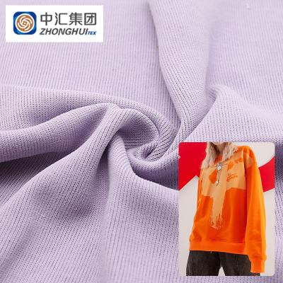 China Brushed Sueded Cotton Polyester Rib Knit Jersey Fabric For Heavy Winter Clothes for sale