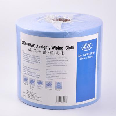 China Sustainable Blue Nonwoven Paper Blue Jumbo Wiper 65Gsm Roll for sale