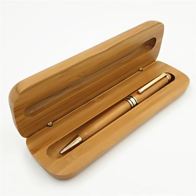 China Popular High Quality Hot Selling Custom Laser Engrave Bamboo Ball Pen Set With Bamboo Box for sale