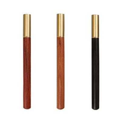 China Wood Made Pen Low MOQ Stocked Custom Logo Business Gift Copper Promotion Rosewood Wood Pen Brass Wood Gel Ink Pen for sale