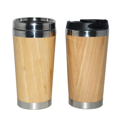 China PORTABLE Car Natural Bamboo Cup Vacuum Stainless Steel Mug Coffee Travel Color Bamboo Drinking Water Bottle for sale