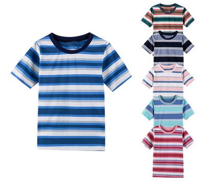 China Summer Classic Anti-Shrink Boys Striped To Stitch Custom Casual Cotton Striped T-Shirt For Kids Boys for sale