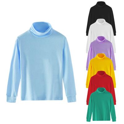 China Kids Anti-Shrink Mask OEM Custom Cotton T-shirt Long Sleeve Boys Turtle Neck T-shirt for sale